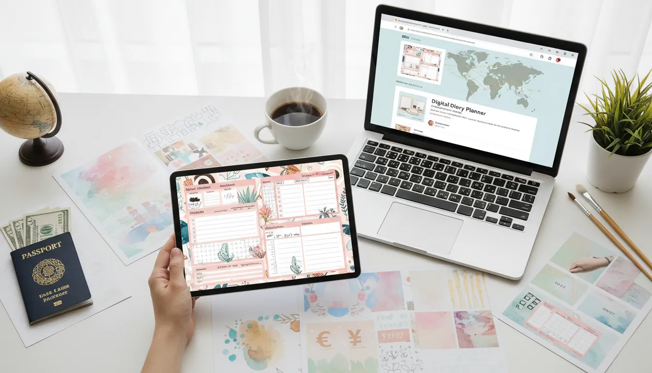 엣시 글로벌 마켓에서 디지털 파일로 달러 벌기: 다이어리 플래너 굿노트 속지 디자인하고 전 세계 고객에게 팔기